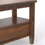 Table d'appoint étroite Norfolk, finition charbon marron vieilli - WyndenHall : Pin, 1 tiroir, étagère ouverte, 51 cm de haut