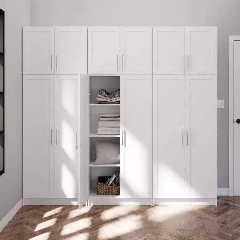 Ensemble de 6 armoires de rangement Prepac Elite avec portes à panneaux blanches