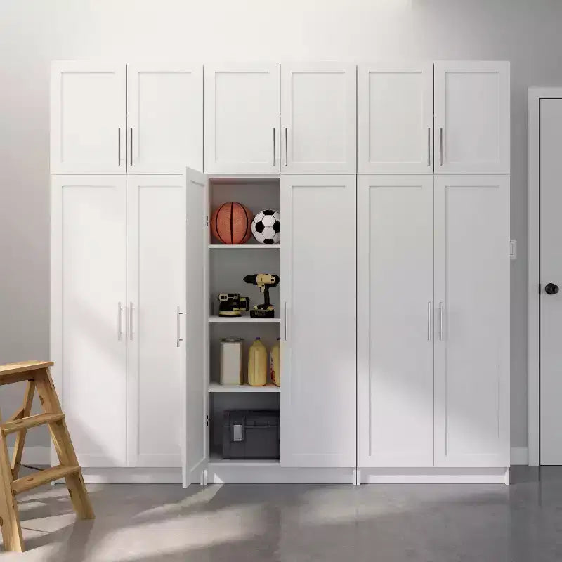 Ensemble de 6 armoires de rangement Prepac Elite avec portes à panneaux blanches