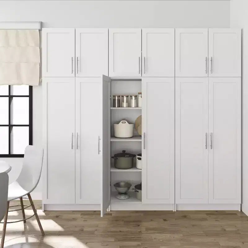 Ensemble de 6 armoires de rangement Prepac Elite avec portes à panneaux blanches