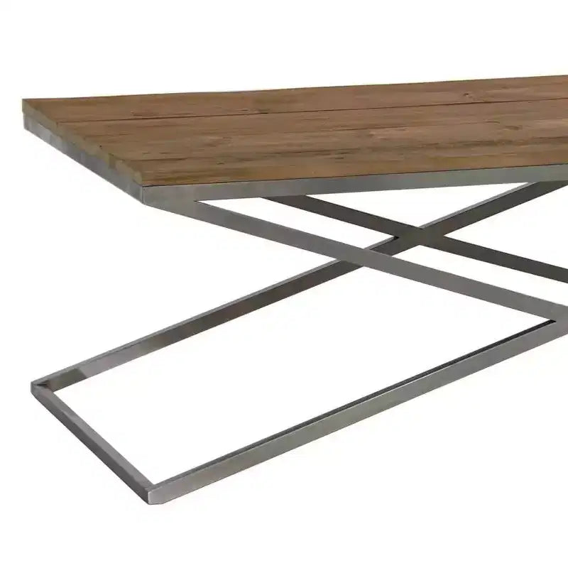 Table basse rectangulaire Boraam Savannah 134,6 cm de large en bois et métal, couleur naturelle