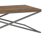 Table basse rectangulaire Boraam Savannah 134,6 cm de large en bois et métal, couleur naturelle