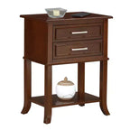 Table d'appoint Breighton Home Sydney avec 2 tiroirs et étagère, couleur Espresso