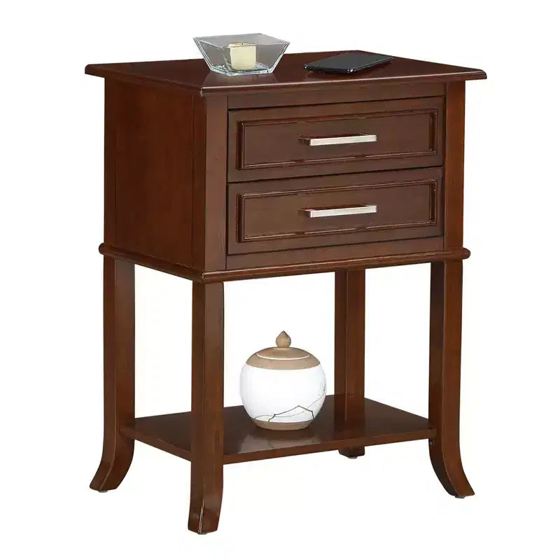 Table d'appoint Breighton Home Sydney avec 2 tiroirs et étagère, couleur Espresso