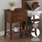 Table d'appoint Breighton Home Sydney avec 2 tiroirs et étagère, couleur Espresso