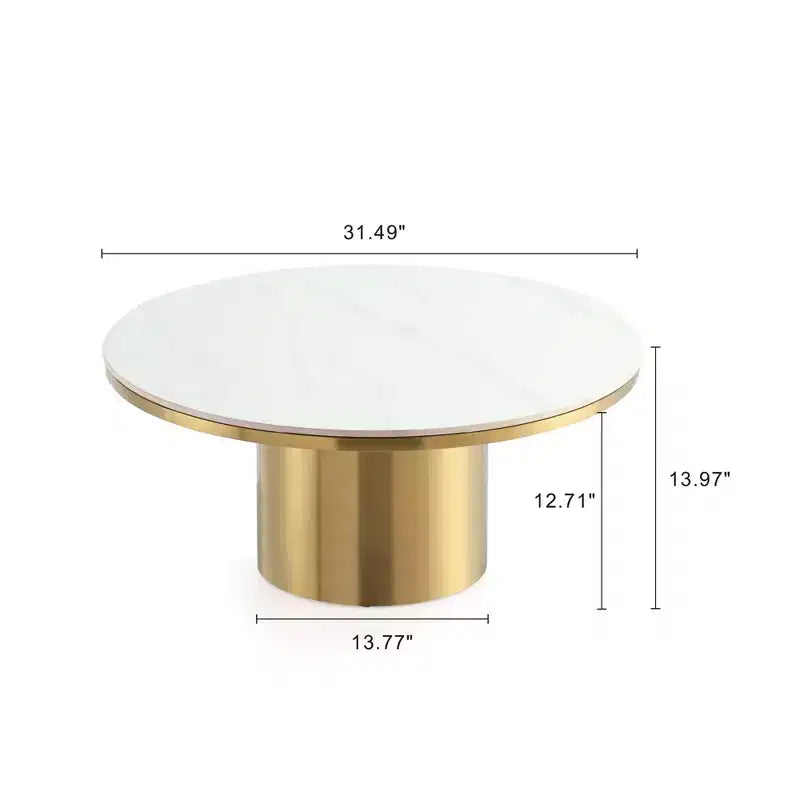 Ensemble de 2 tables basses et tables d'appoint Manhattan Comfort Glenn, couleur or