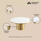 Ensemble de 2 tables basses et tables d'appoint Manhattan Comfort Glenn, couleur or