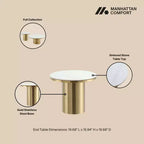 Ensemble de 2 tables basses et tables d'appoint Manhattan Comfort Glenn, couleur or