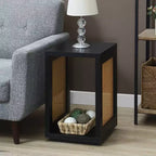 Table d'appoint Breighton Home Northfield Admiral Weave avec étagère, noir/beige orge