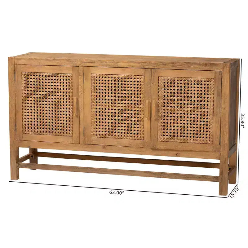bali & pari Meuble en rotin et bois recyclé Sibu Naturel/Marron Naturel