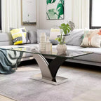 Table Basse Contemporaine Niessa Blanc/Gris Foncé/Chrome - HOMES: Inside + Out