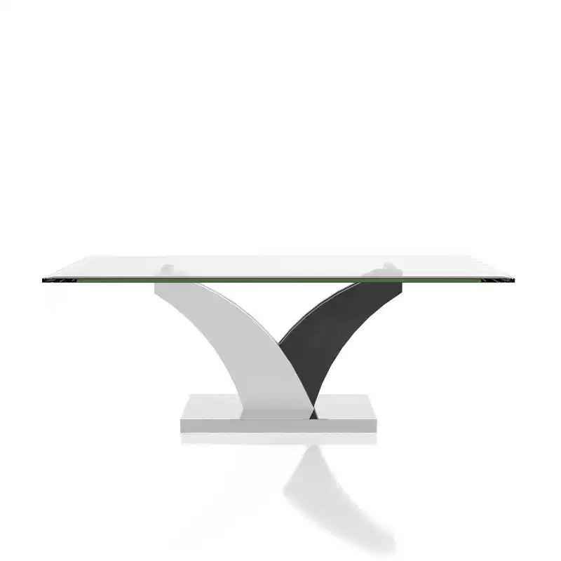 Table Basse Contemporaine Niessa Blanc/Gris Foncé/Chrome - HOMES: Inside + Out