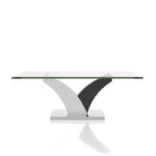 Table Basse Contemporaine Niessa Blanc/Gris Foncé/Chrome - HOMES: Inside + Out