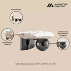 Manhattan Comfort Laurel - Ensemble de 2 tables basses et tables d'appoint noires
