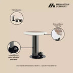 Manhattan Comfort Laurel - Ensemble de 2 tables basses et tables d'appoint noires