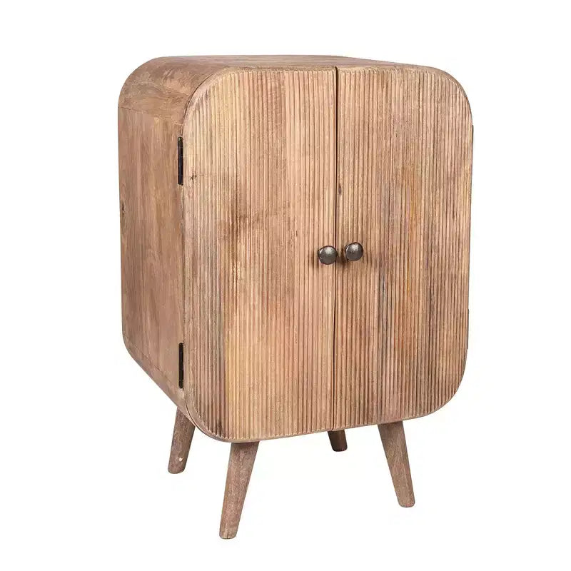 East at Main Mollie 2 Door Mango Wood Side Cabinet: Mid-Century Design, No Assembly Required