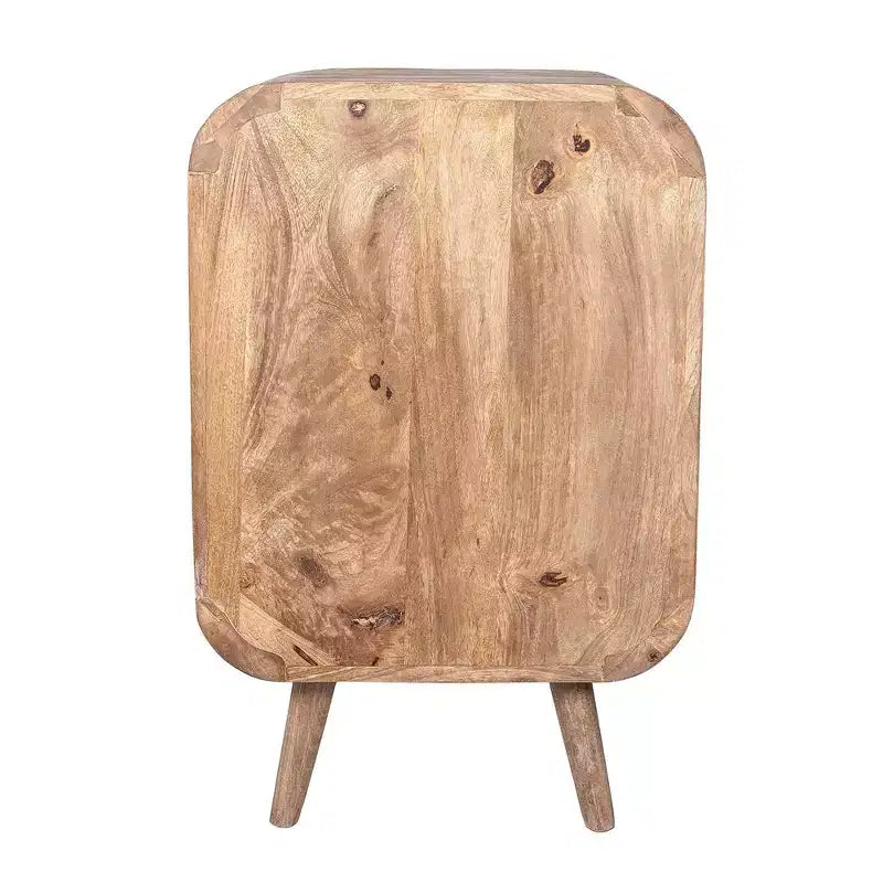 East at Main Mollie Meuble d'appoint 2 portes en bois de manguier : Design Mid-Century, aucun assemblage requis