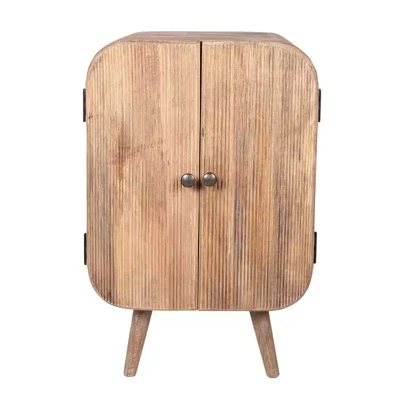 East at Main Mollie Meuble d'appoint 2 portes en bois de manguier : Design Mid-Century, aucun assemblage requis