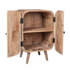East at Main Mollie Meuble d'appoint 2 portes en bois de manguier : Design Mid-Century, aucun assemblage requis