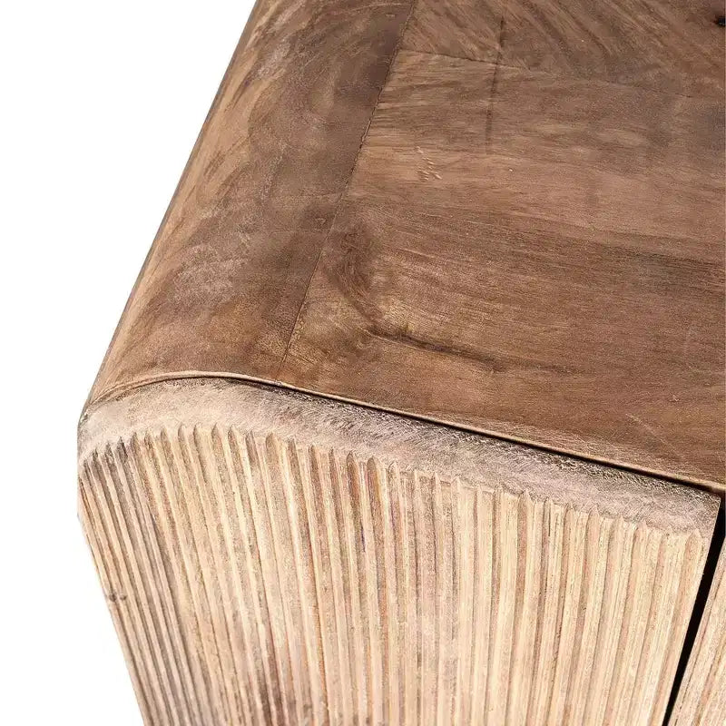 East at Main Mollie Meuble d'appoint 2 portes en bois de manguier : Design Mid-Century, aucun assemblage requis