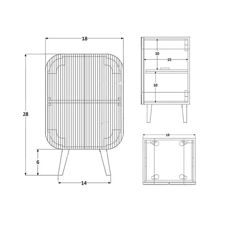 East at Main Mollie Meuble d'appoint 2 portes en bois de manguier : Design Mid-Century, aucun assemblage requis