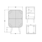 East at Main Mollie Meuble d'appoint 2 portes en bois de manguier : Design Mid-Century, aucun assemblage requis