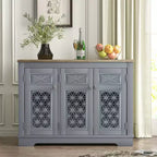 Festivo 45" Meuble de rangement d'appoint vintage, buffet bas, gris