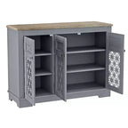 Festivo 45" Meuble de rangement d'appoint vintage, buffet bas, gris
