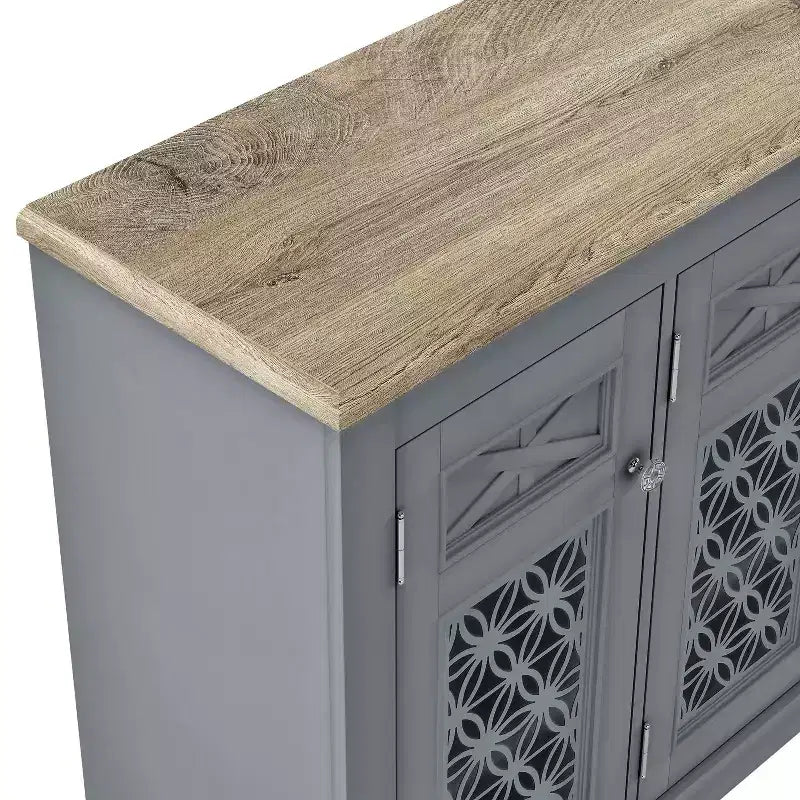 Festivo 45" Meuble de rangement d'appoint vintage, buffet bas, gris