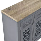 Festivo 45" Meuble de rangement d'appoint vintage, buffet bas, gris