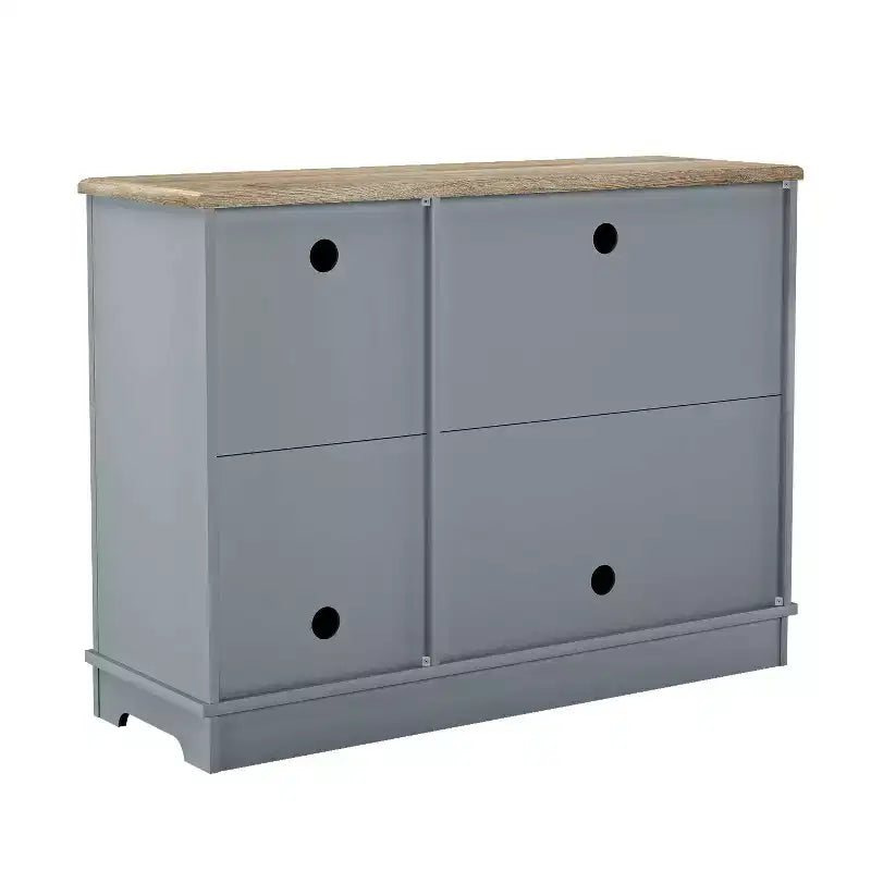 Festivo 45" Meuble de rangement d'appoint vintage, buffet bas, gris
