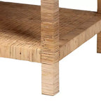 Table basse rectangulaire en rotin et bois d'acajou, Bali et Pari Kalimantan, miel clair