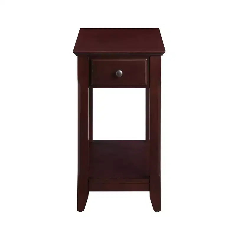 Table d'appoint Bertie 33 cm, finition espresso - Acme Furniture : style transitionnel, rangement ouvert, bois composite