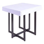 Neyo 22" Square Mdf End Table with Drawer White - miBasics