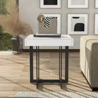 Neyo Table d'appoint carrée de 55,8 cm en MDF avec tiroir, Blanc - miBasics