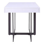 Neyo Table d'appoint carrée de 55,8 cm en MDF avec tiroir, Blanc - miBasics