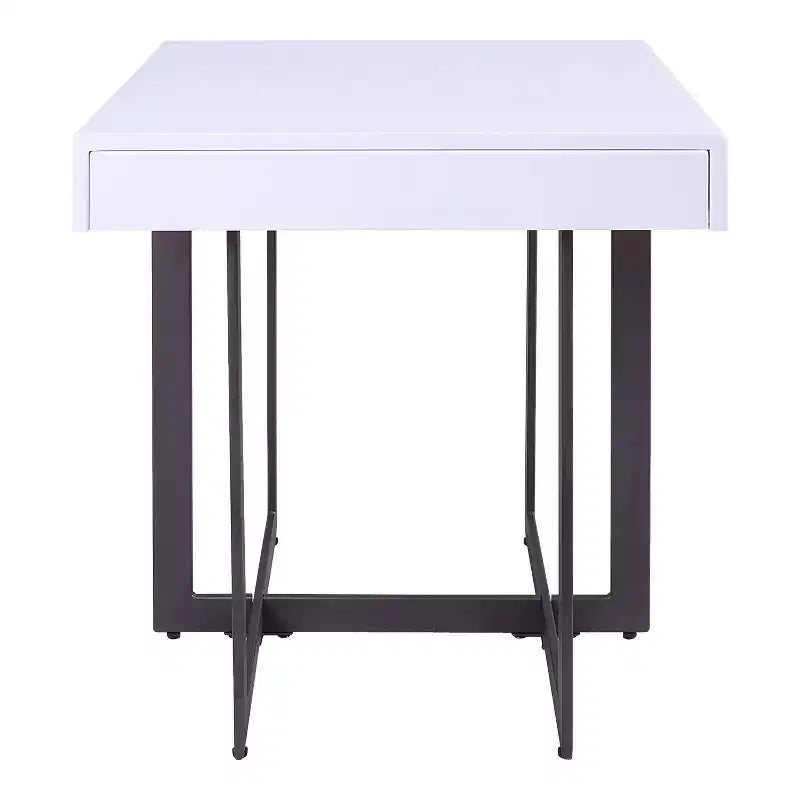 Neyo Table d'appoint carrée de 55,8 cm en MDF avec tiroir, Blanc - miBasics