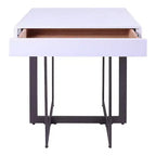 Neyo Table d'appoint carrée de 55,8 cm en MDF avec tiroir, Blanc - miBasics