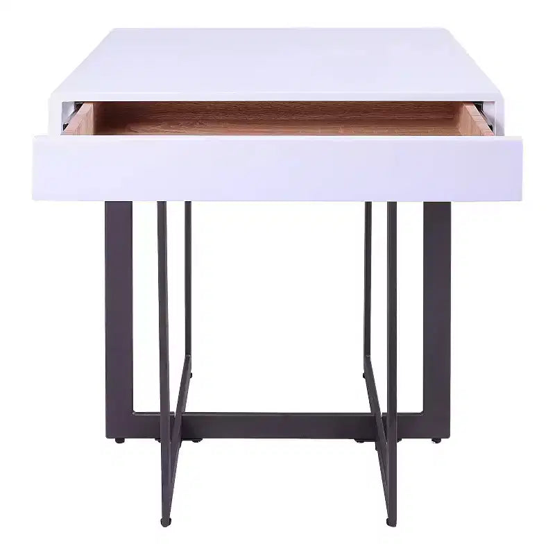 Neyo Table d'appoint carrée de 55,8 cm en MDF avec tiroir, Blanc - miBasics