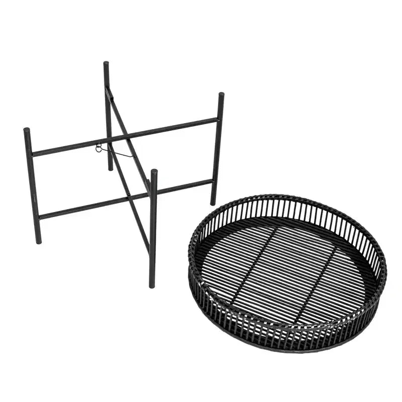 Plateaux de table ronds sur pieds Storied Home (lot de 2) - Noir