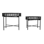 Plateaux de table ronds sur pieds Storied Home (lot de 2) - Noir