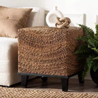 Table d'appoint bali & pari Verino en jonc de mer naturel/marron expresso
