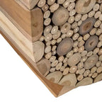 Table d'appoint Augusta 56 cm beige d'East at Main : Bois de Munggur recyclé, en forme de U, aucun assemblage requis