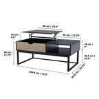 Bryson Table basse relevable bicolore avec rangement noir - Teamson Home : Bureau moderne pour la maison