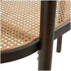 Olivia & May Console en rotin avec dessus en verre trempé pressé marron : style fermier, aucun assemblage requis