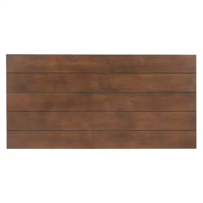 Powell Richie Ensemble 3 tables basses et d'appoint Métal finition bronze foncé et dessus en placage châtaignier : Ensemble de mobilier de salon rectangulaire