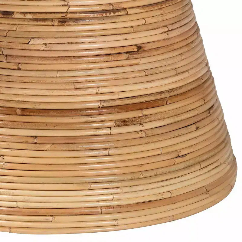 Table basse bali & pari Bella en rotin naturel et bois d'acajou naturel : 45 cm de hauteur, aucun assemblage requis
