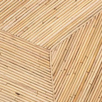 Table basse bali & pari Bella en rotin naturel et bois d'acajou naturel : 45 cm de hauteur, aucun assemblage requis