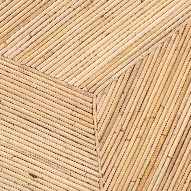 Table basse bali & pari Bella en rotin naturel et bois d'acajou naturel : 45 cm de hauteur, aucun assemblage requis