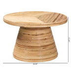 Table basse bali & pari Bella en rotin naturel et bois d'acajou naturel : 45 cm de hauteur, aucun assemblage requis